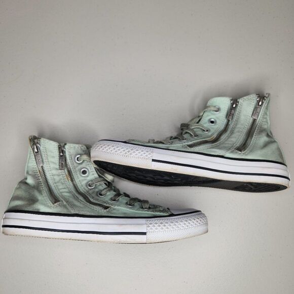 Women’s Converse Sneakers Chuck Taylor All Star Hi Dual Zip Mint Green Size 7 - Picture 1 of 9